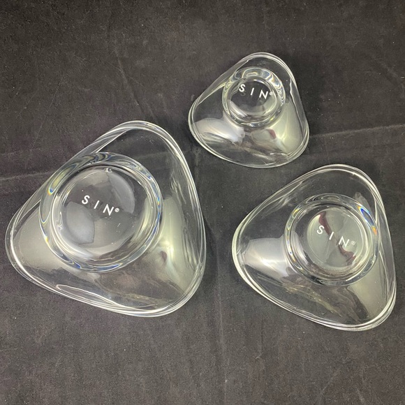 SIN Urch Glass Decorative Nut Candy Bowls Set Of 3 - Picture 4 of 5